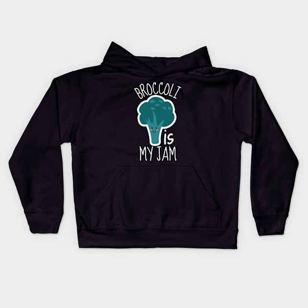 Broccoli Is My Jam Funny Kids Hoodie by DesignArchitect